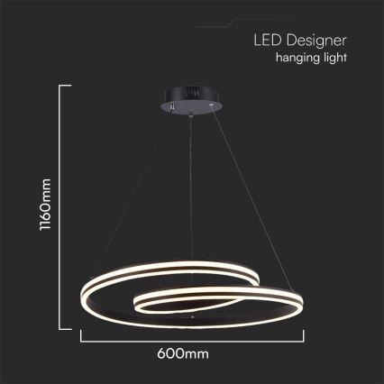 LED Luster na lanku LED/40W/230V 3000/4000/6400K