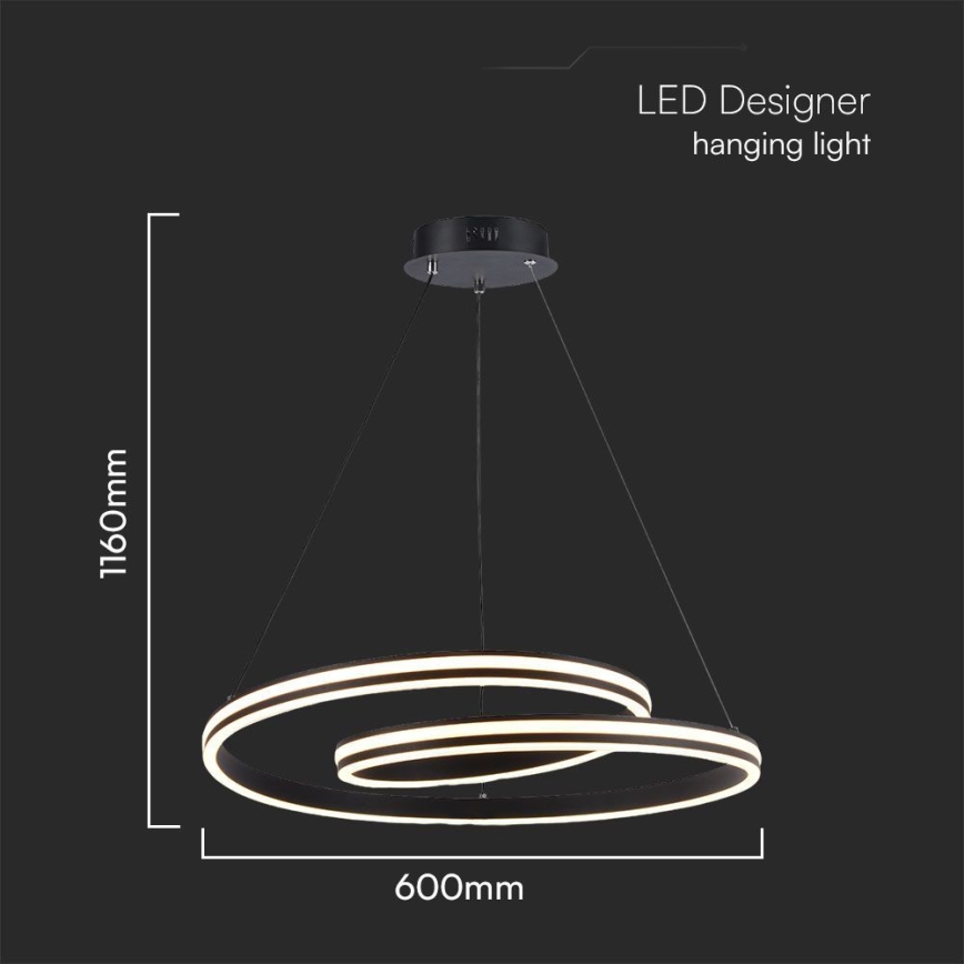 LED Luster na lanku LED/40W/230V 3000/4000/6400K