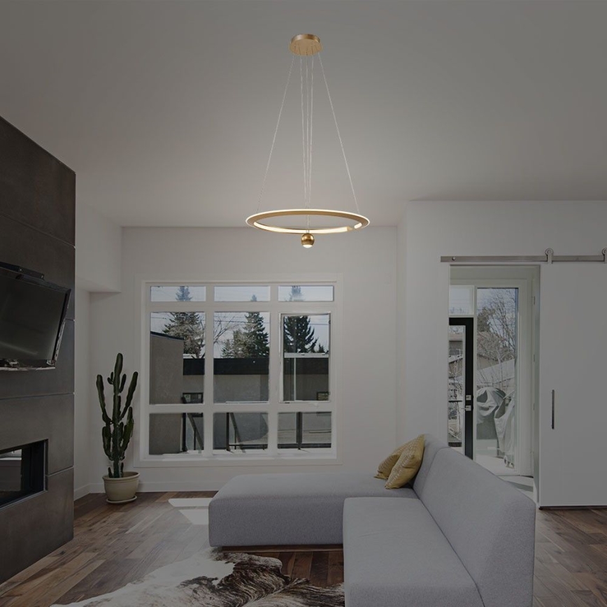 LED Luster na lanku LED/45W/230V 4000K pr. 62 cm zlatá
