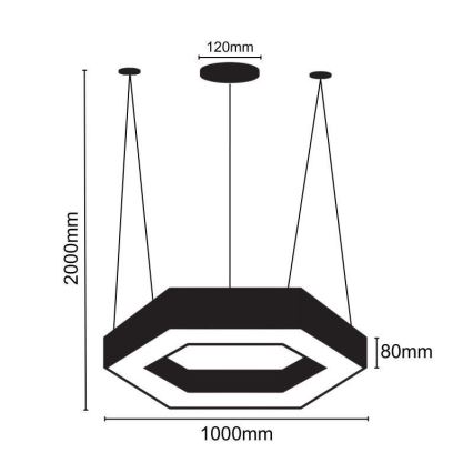 LED Luster na lanku LED/50W/230V 4000K pr. 100 cm