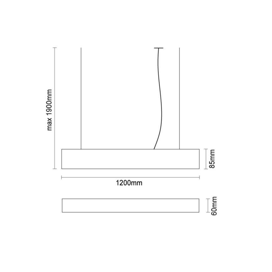 LED luster na lanku LED/55W/230V 3000/4000/6500K 120 cm biela