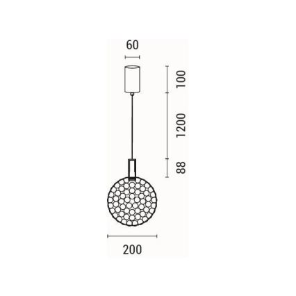 LED Luster na lanku LED/6,3W/230V 3000K lesklý chróm pr. 20 cm