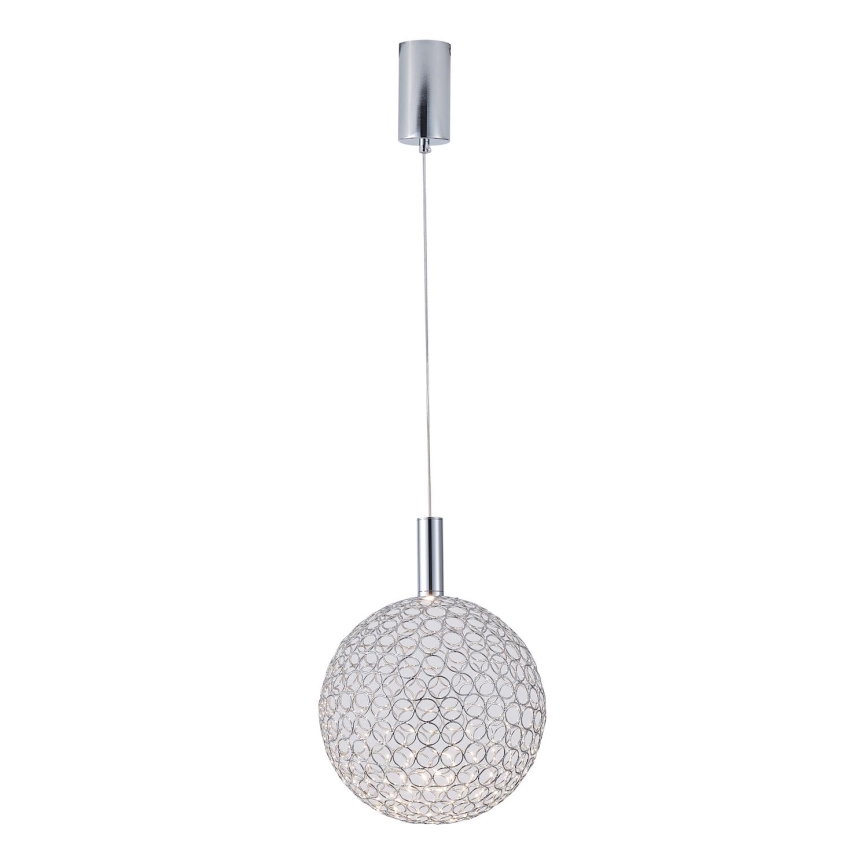 LED Luster na lanku LED/6,3W/230V 3000K lesklý chróm pr. 25 cm