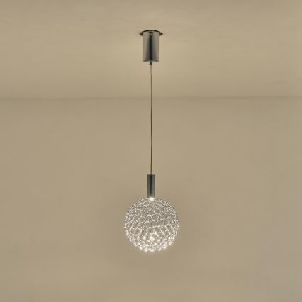 LED Luster na lanku LED/6,3W/230V 3000K lesklý chróm pr. 25 cm
