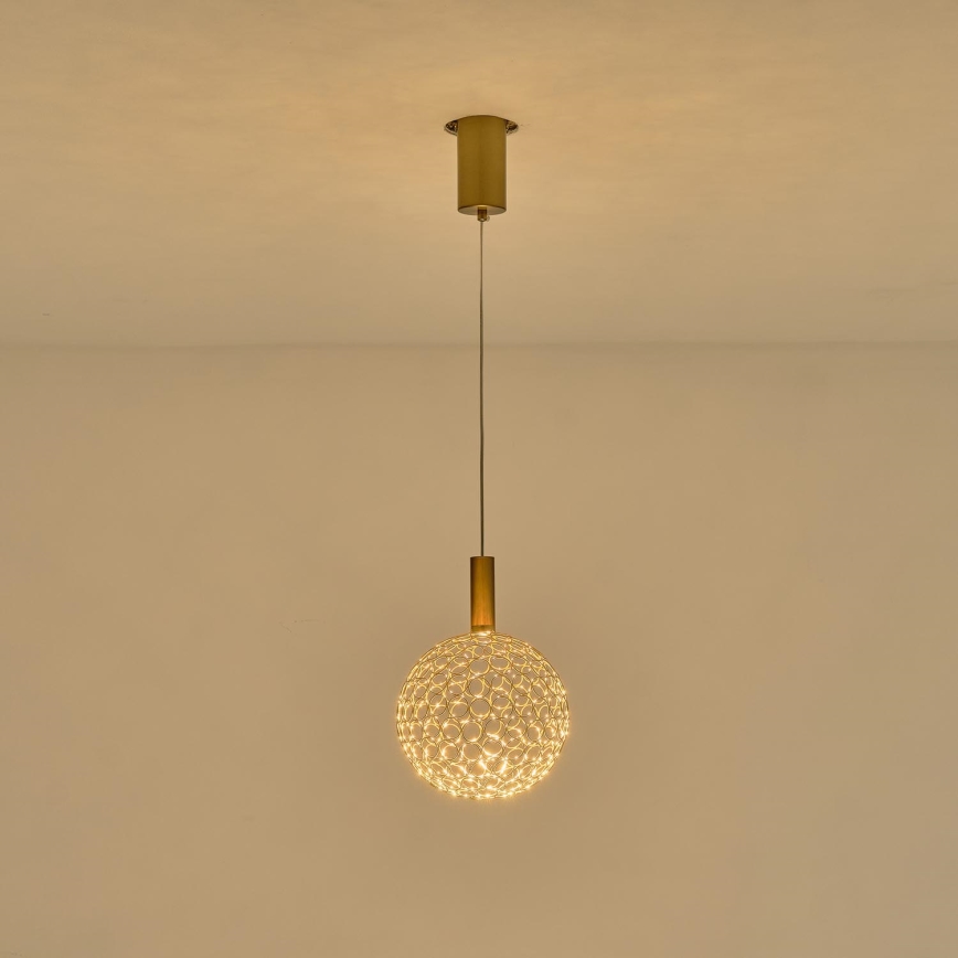 LED Luster na lanku LED/6,3W/230V 3000K zlatá pr. 20 cm