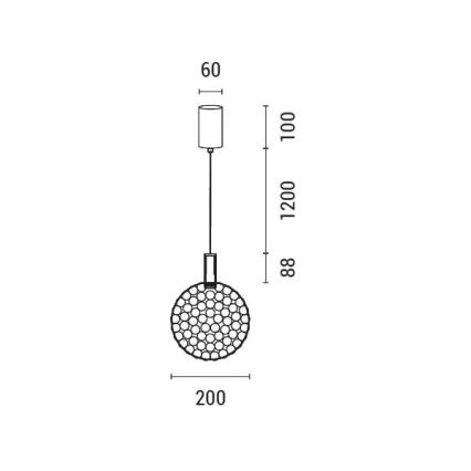 LED Luster na lanku LED/6,3W/230V 3000K zlatá pr. 20 cm