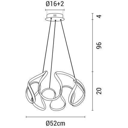 LED Luster na lanku LED/60W/230V 3000K biela