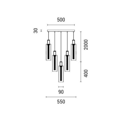LED Luster na lanku LED/60W/230V 3000K