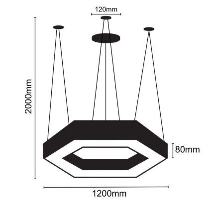 LED Luster na lanku LED/60W/230V 4000K pr. 120 cm