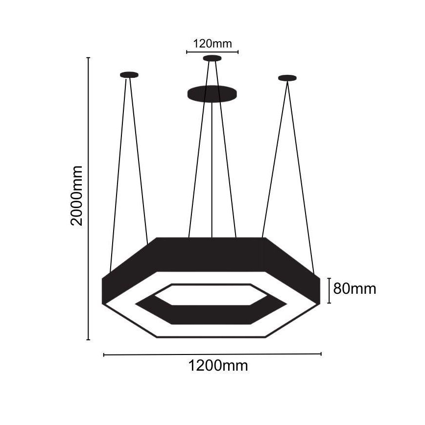 LED Luster na lanku LED/60W/230V 4000K pr. 120 cm