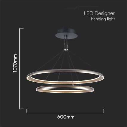 LED Luster na lanku LED/65W/230V 3000K