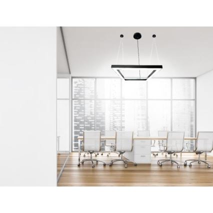 LED Luster na lanku LED/70W/230V 4000K 100x100 cm čierna