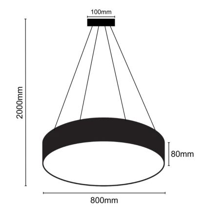 LED Luster na lanku LED/70W/230V 4000K pr. 80 cm