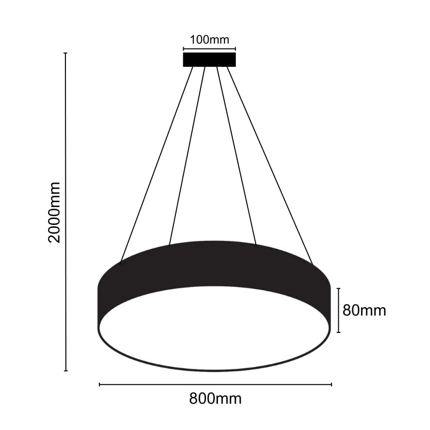 LED Luster na lanku LED/70W/230V 4000K pr. 80 cm