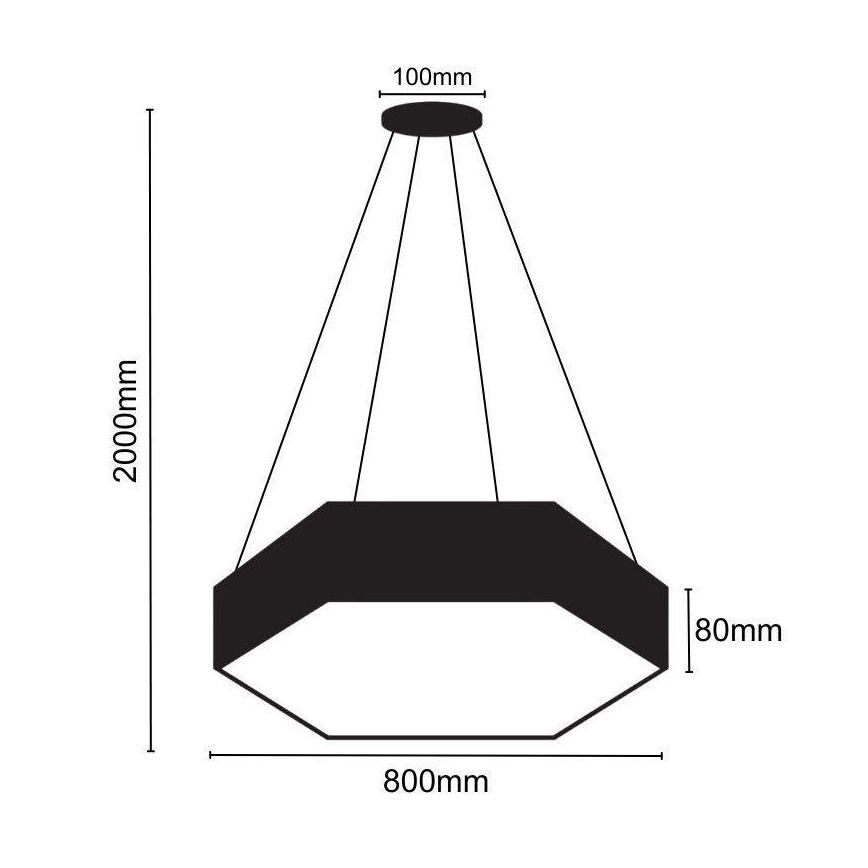 LED Luster na lanku LED/70W/230V 4000K pr. 80 cm