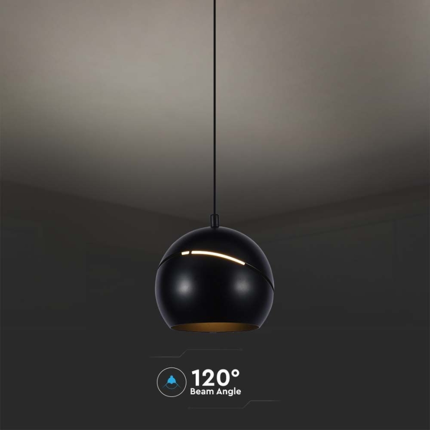 LED Luster na lanku LED/8,5W/230V 3000K čierna