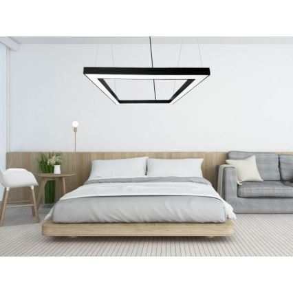 LED Luster na lanku LED/80W/230V 4000K 120x120 cm čierna