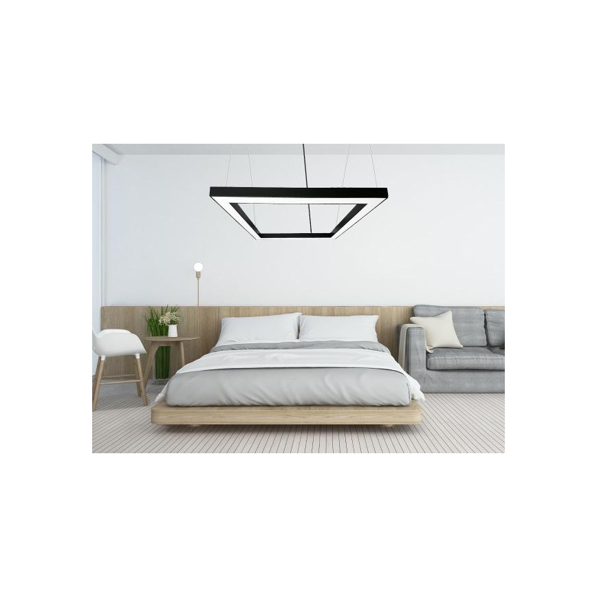 LED Luster na lanku LED/80W/230V 4000K 120x120 cm čierna