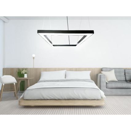 LED Luster na lanku LED/80W/230V 4000K 120x120 cm čierna