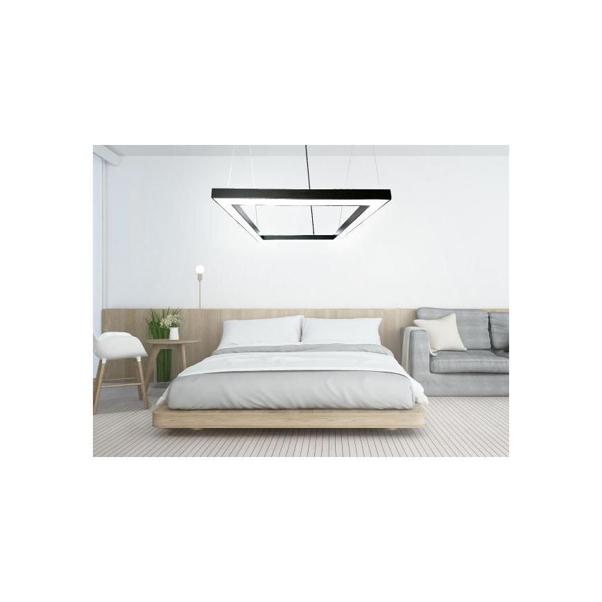 LED Luster na lanku LED/80W/230V 4000K 120x120 cm čierna