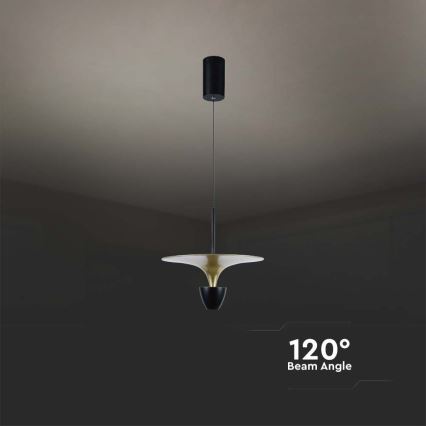 LED Luster na lanku LED/9W/230V 4000K čierna/zlatá