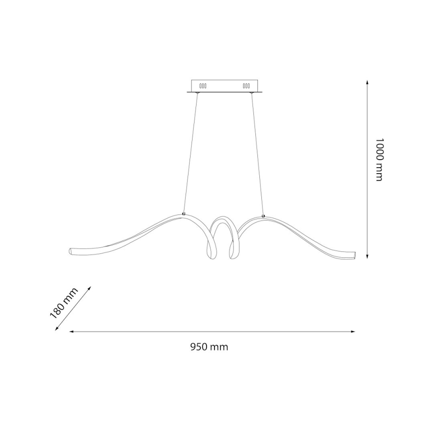 LED Luster na lanku LOOP LED/28W/230V čierna