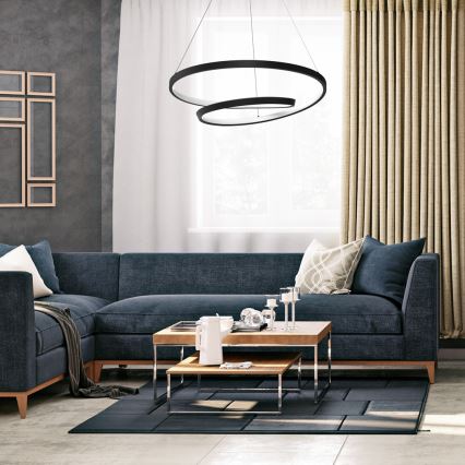 LED Luster na lanku LUCERO LED/48W/230V čierna