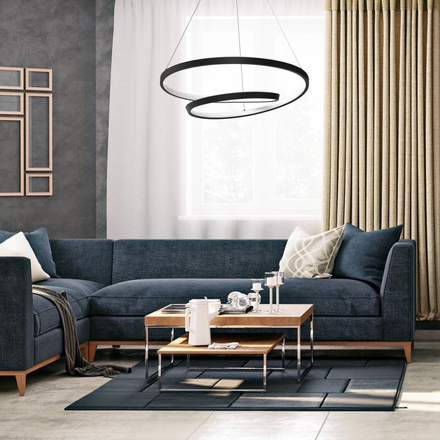 LED Luster na lanku LUCERO LED/48W/230V čierna