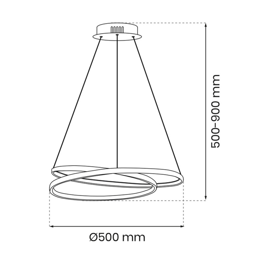LED Luster na lanku LUCERO LED/48W/230V čierna