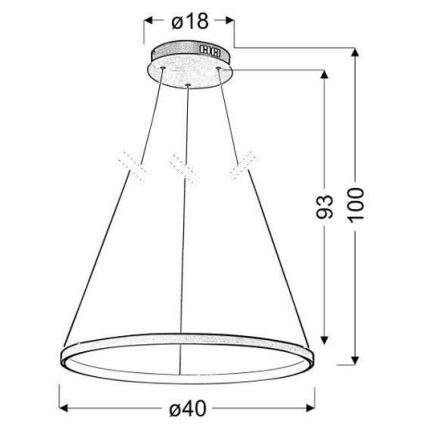 LED Luster na lanku LUNE LED/25W/230V
