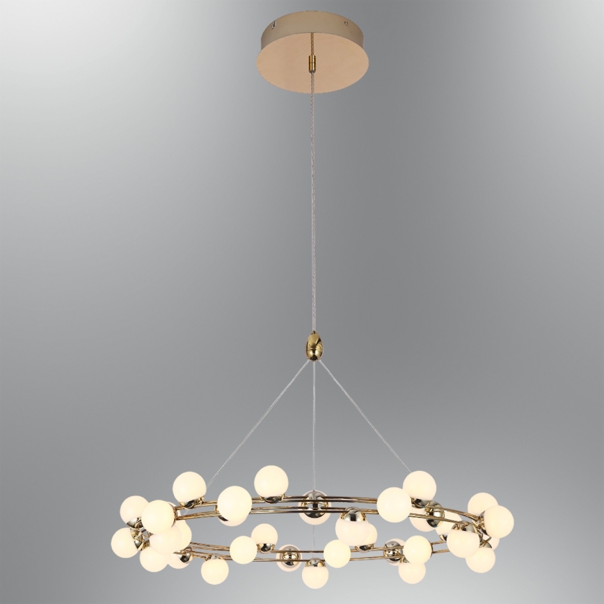 LED luster na lanku MARS LED/50W/230V 3000K zlatý