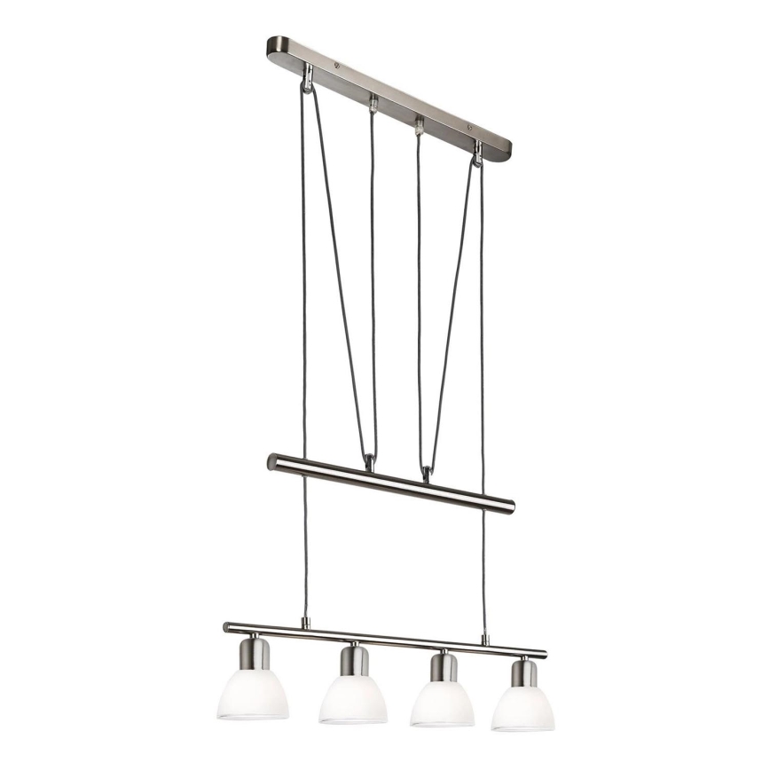 LED Luster na lanku MATTES 4xE14/4W/230V 3000K lesklý chróm