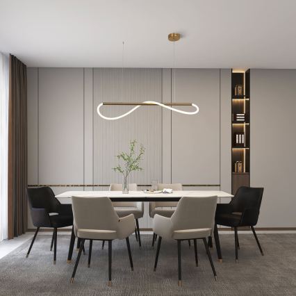 LED luster na lanku MELECA LED/24W/230V 3000/4000/6000K 100 cm zlatý