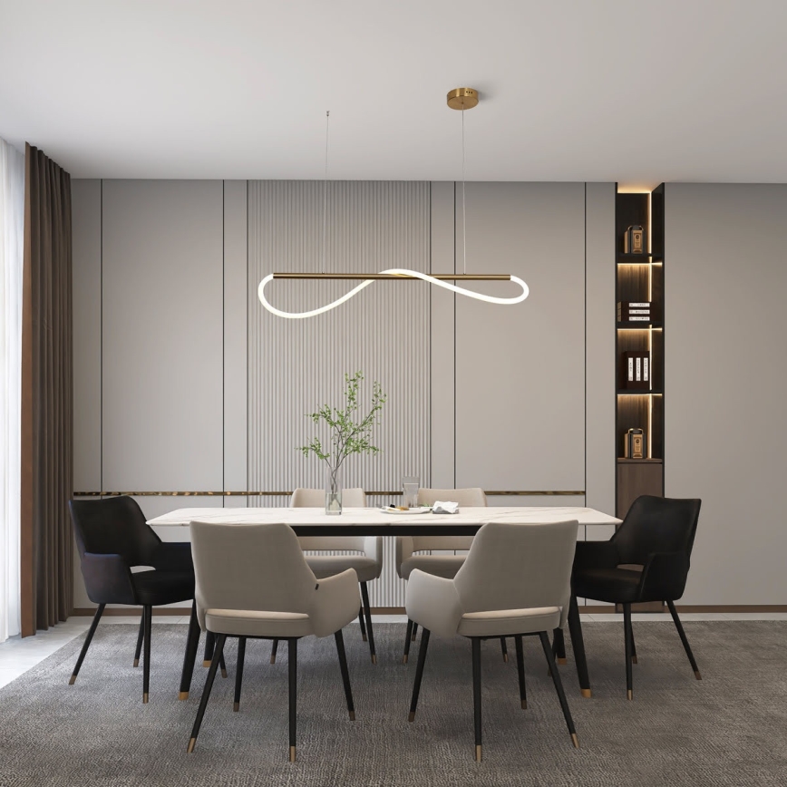 LED luster na lanku MELECA LED/24W/230V 3000/4000/6000K 100 cm zlatý