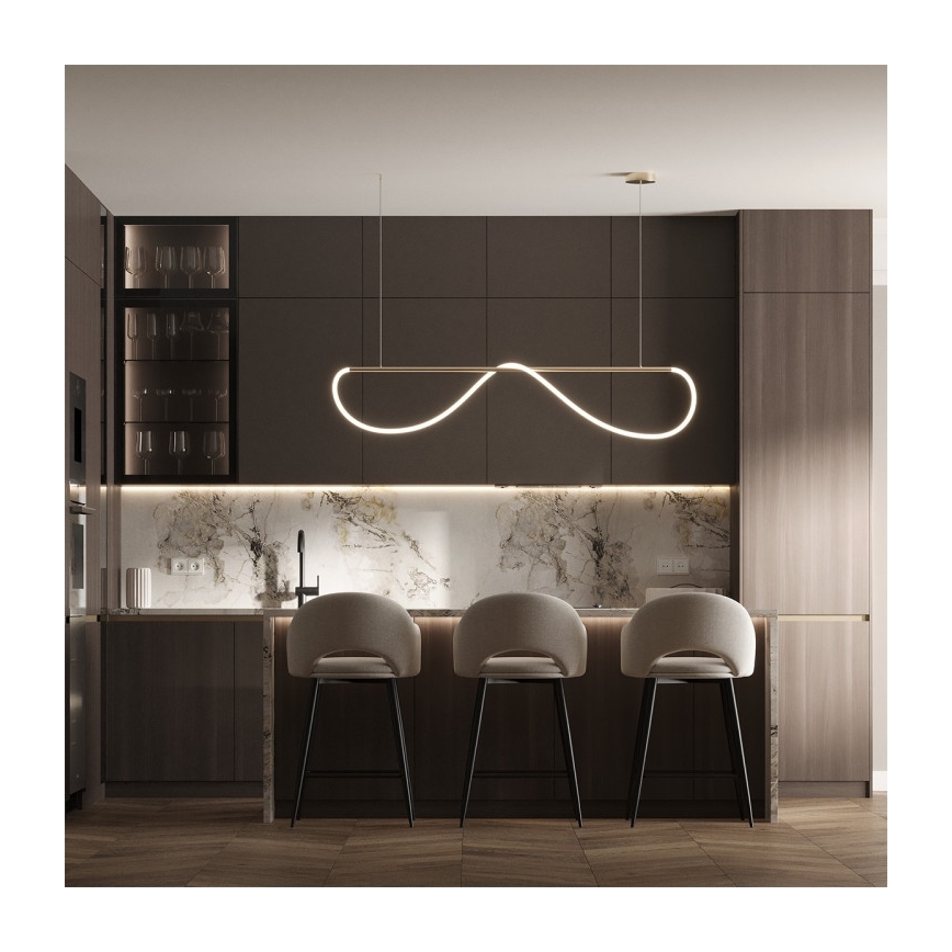 LED Luster na lanku MELECA LED/36W/230V 3000/4000/6000K 160 cm zlatý