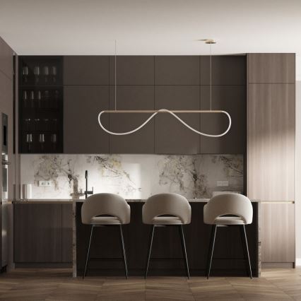 LED Luster na lanku MELECA LED/36W/230V 3000/4000/6000K 160 cm zlatý