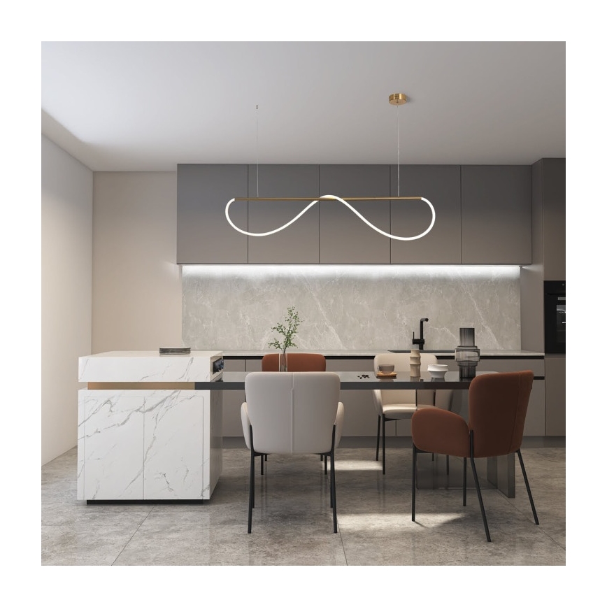 LED Luster na lanku MELECA LED/36W/230V 3000/4000/6000K 160 cm zlatý