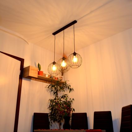 LED Luster na lanku MERCURE 3xE27/15W/230V