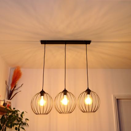 LED Luster na lanku MERCURE 3xE27/15W/230V