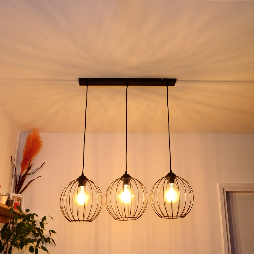 LED Luster na lanku MERCURE 3xE27/15W/230V
