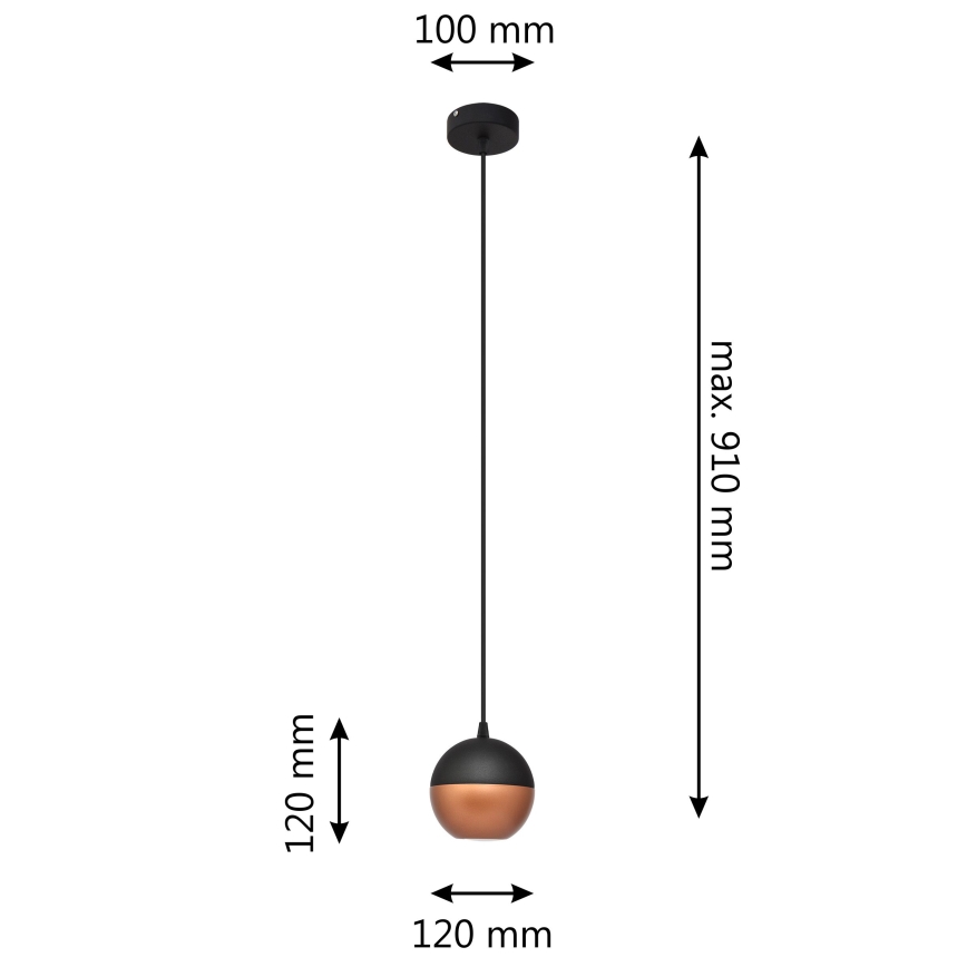 LED Luster na lanku MIDWAY 1xGU10/4,8W/230V čierna/medená