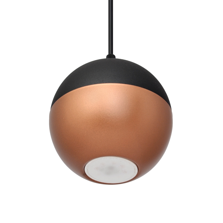LED Luster na lanku MIDWAY 3xGU10/4,8W/230V čierna/medená