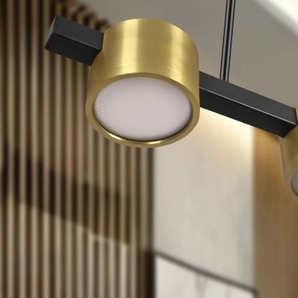 LED Luster na lanku MIRELLA 3xGX53/6W/230V zlatá/čierna