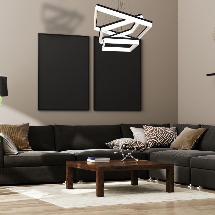 LED Luster na lanku NERO 3xLED/140W/230V