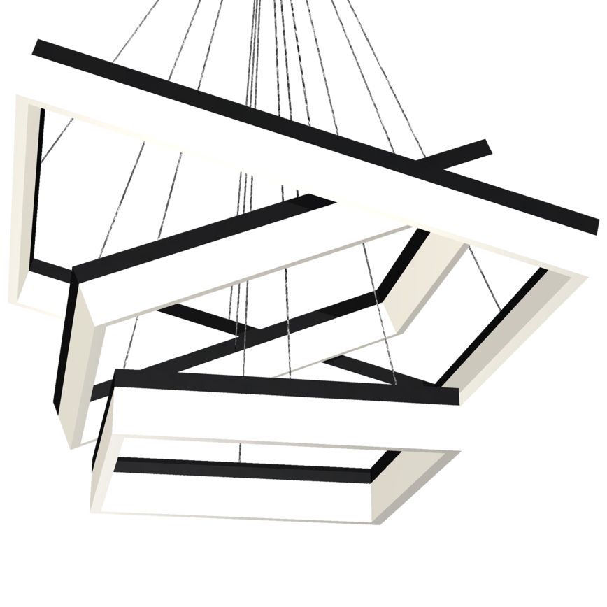 LED Luster na lanku NERO 3xLED/140W/230V