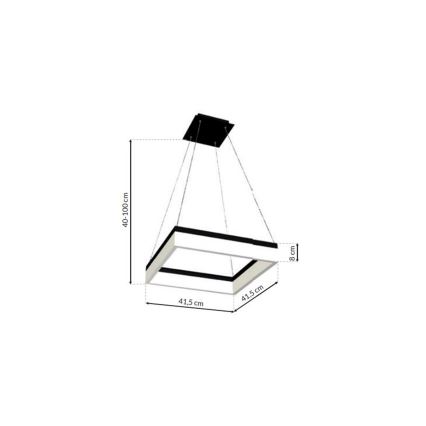 LED luster na lanku NERO LED/32W/230V