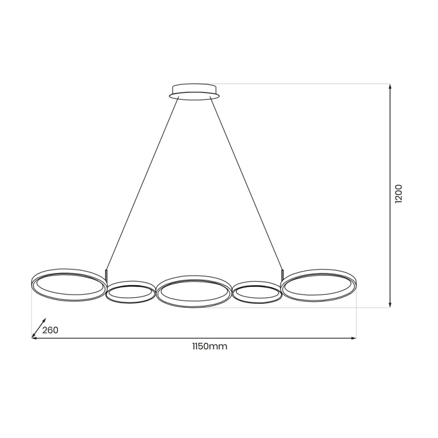 LED Luster na lanku OLYMPIA 5xLED/10W/230V šedá