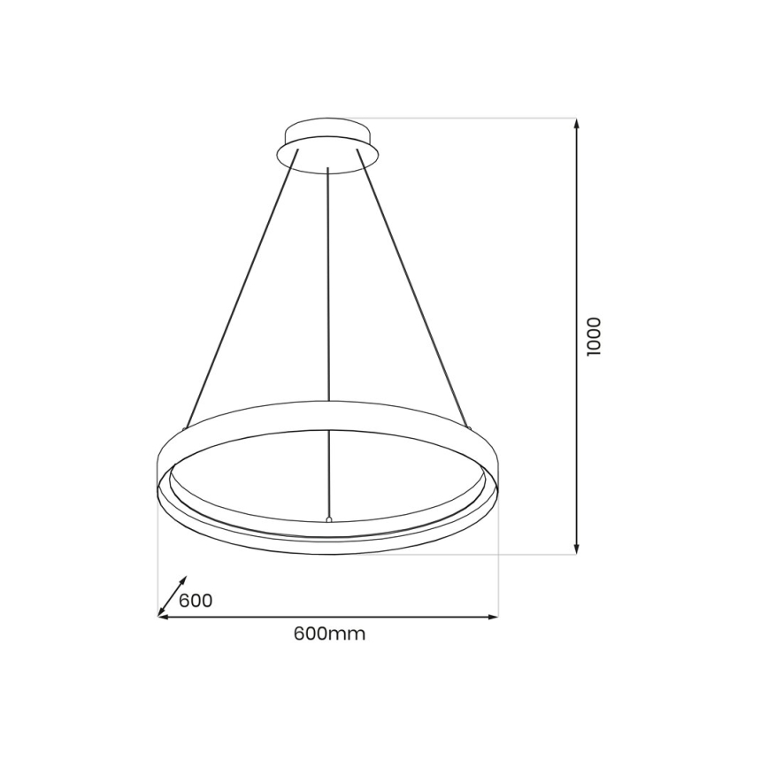 LED Luster na lanku ORBITA LED/52W/230V biela/čierna
