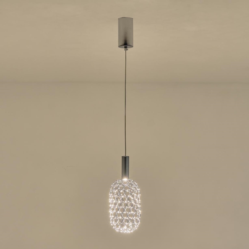 LED Luster na lanku PERFORATO LED/6,3W/230V 3000K lesklý chróm pr. 13 cm