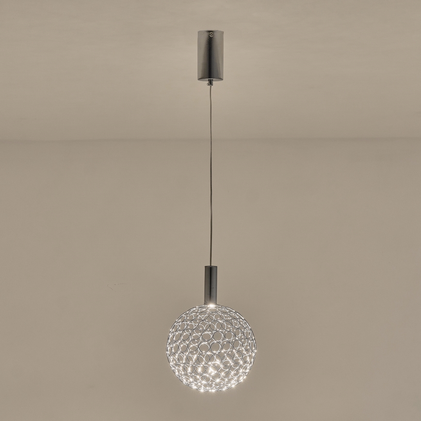 LED Luster na lanku PERFORATO LED/6,3W/230V 3000K lesklý chróm pr. 20 cm